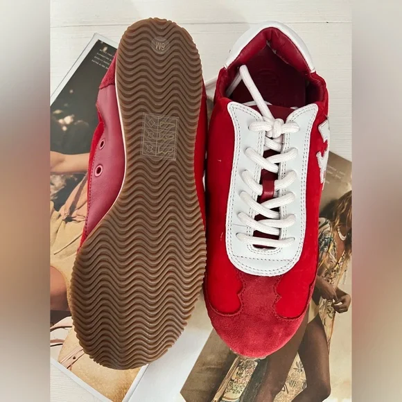 Tory Burch Red Suede Women’s Sneakers - Picture 6 of 7